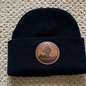 Joshua Tree National Park Black Beanie with Leather Patch
